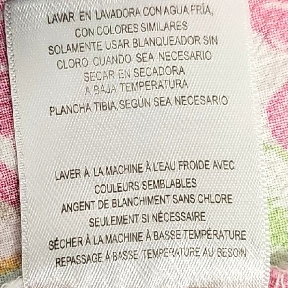 Alfred Dunner Vibrant Tropical Print Cropped and Tied Button Down Women's Top 16 - Picture 11 of 12